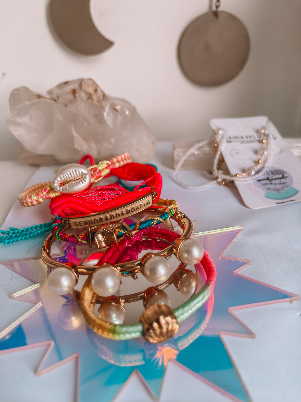 Mix De Pulseiras Senhir Do Bonfim Semijoia