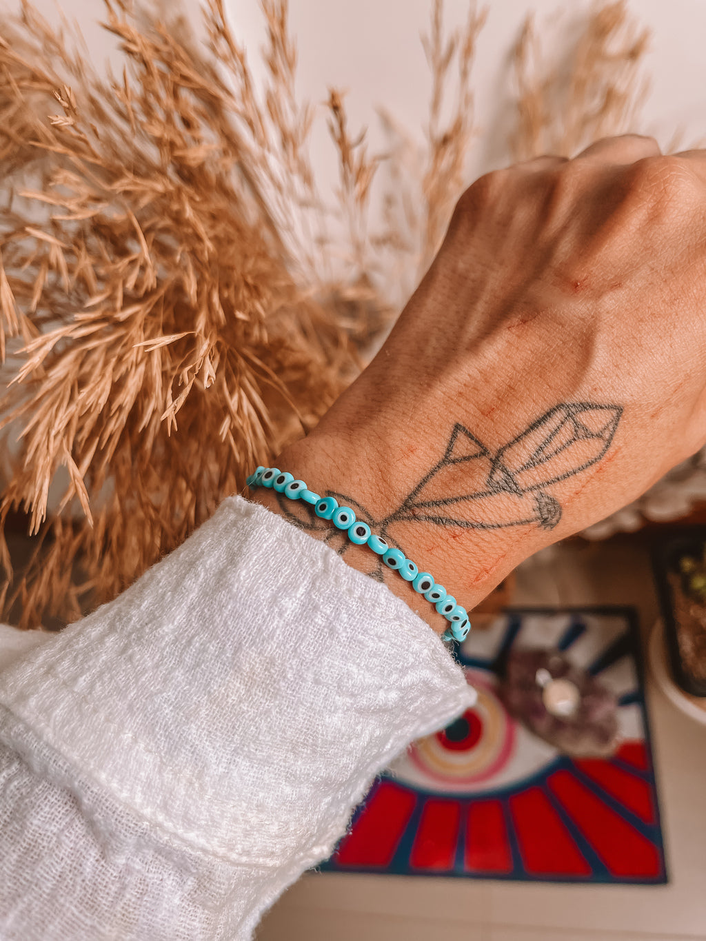 Pulseira Mini Olho Grego Turquesa