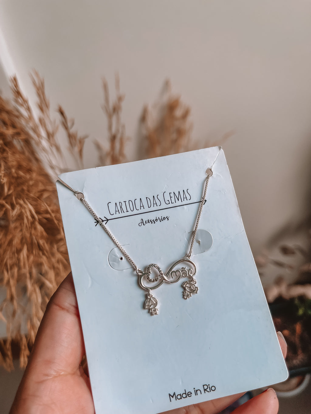 Colar Mãe De Casal Prata 925