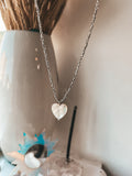 Choker Heart Pedra Da Lua Cinza