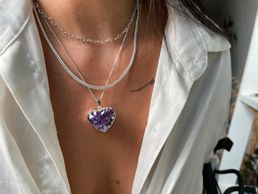 Choker Coracões Prata 925