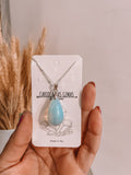 Colar Pedra Lua Gota Prata 925